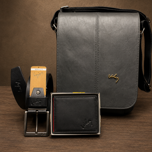 Kit Premium Masculino Día del Padre — Bolso, Billetera y Cinturón